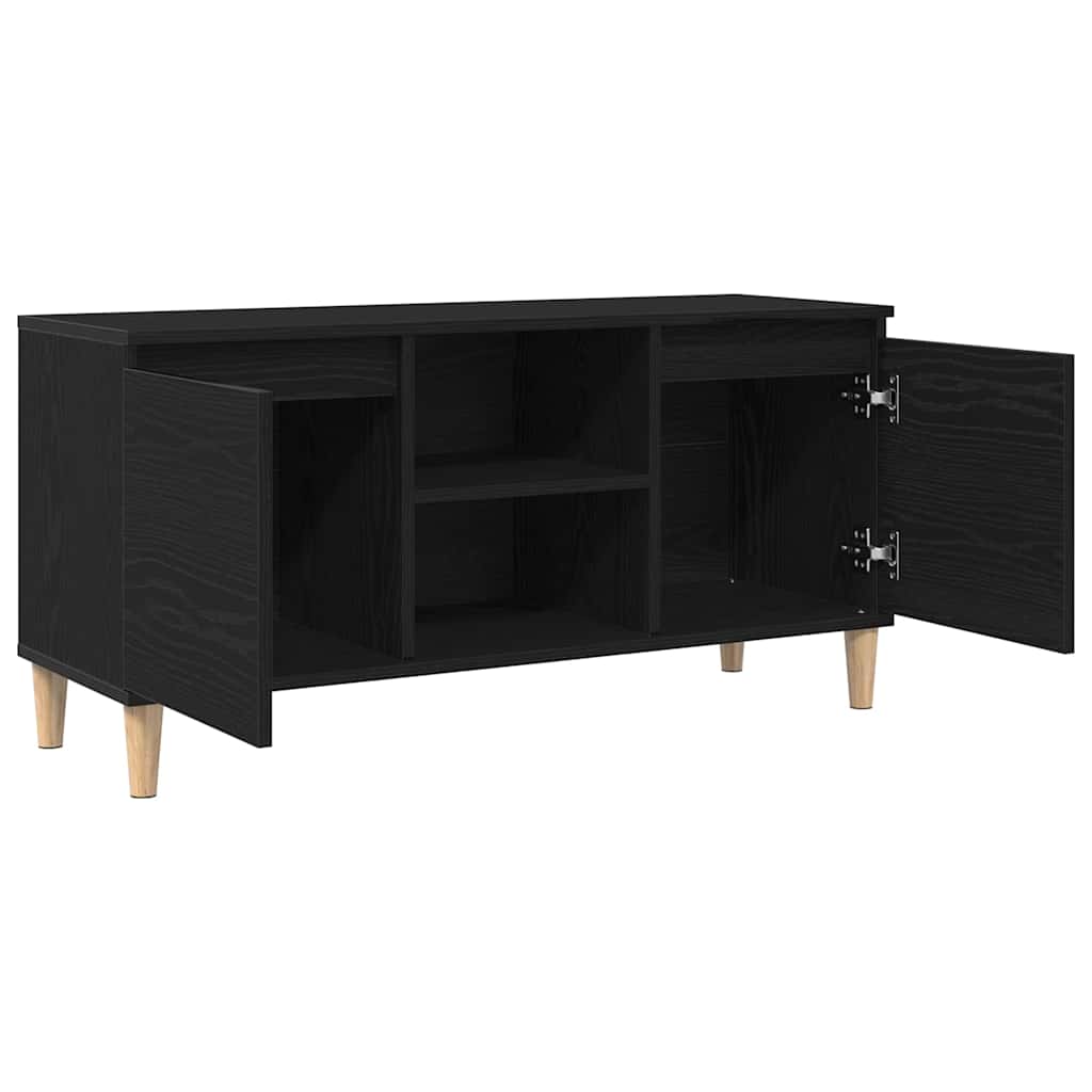 Tv-Skap Svart Eik 102 X 35 X 50 Cm Konstruert Tre