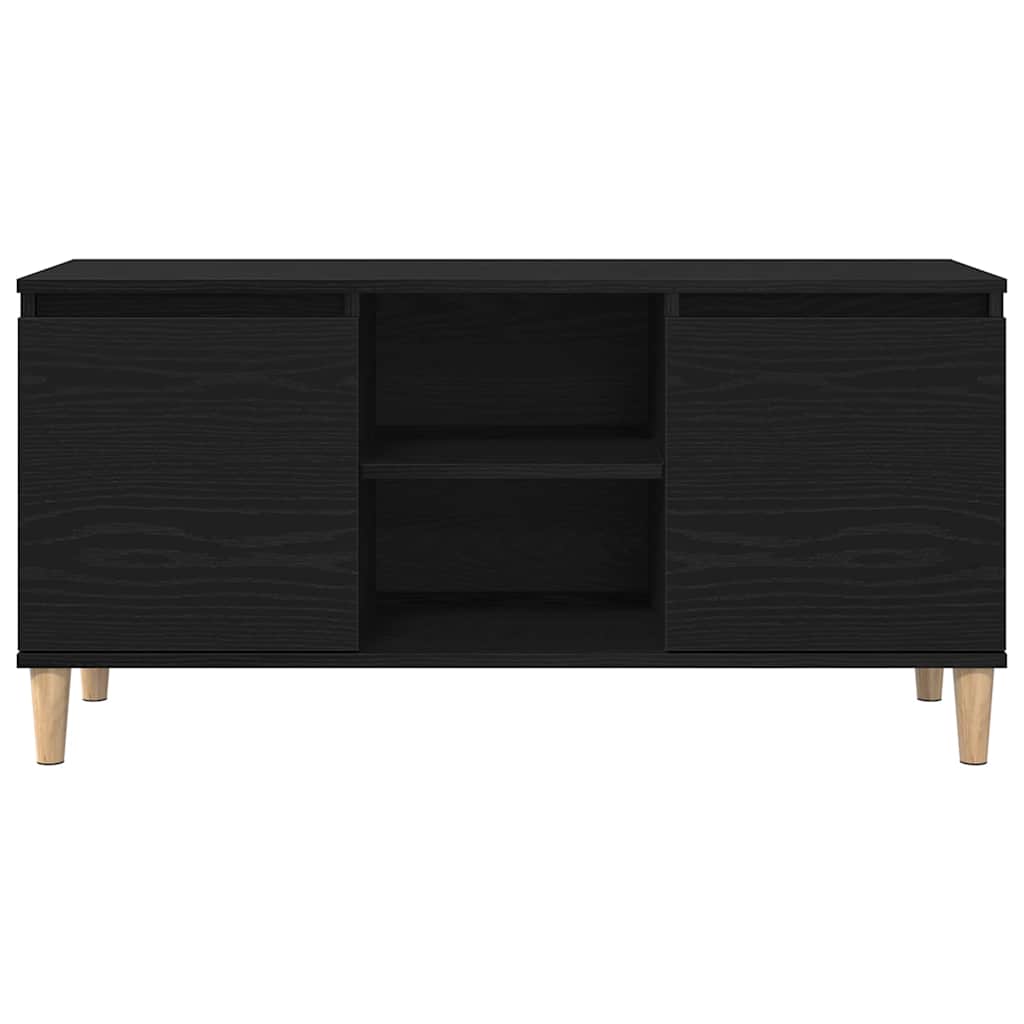 Tv-Skap Svart Eik 102 X 35 X 50 Cm Konstruert Tre