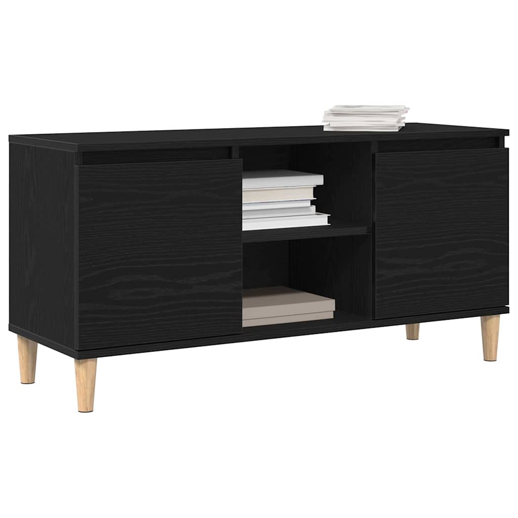 Tv-Skap Svart Eik 102 X 35 X 50 Cm Konstruert Tre