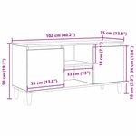 Tv-Skap Svart Eik 102 X 35 X 50 Cm Konstruert Tre