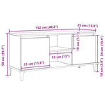 Tv-Skap Svart Eik 102 X 35 X 50 Cm Konstruert Tre