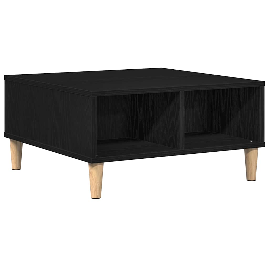 Kaffebord Svart Eik 60 X 60 X 30 Cm Konstruert Tre