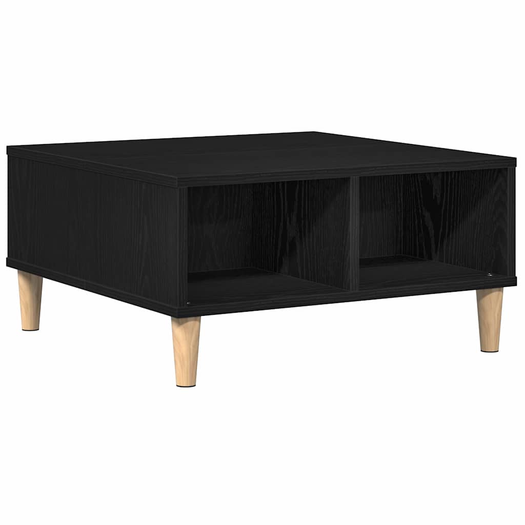 Kaffebord Svart Eik 60 X 60 X 30 Cm Konstruert Tre