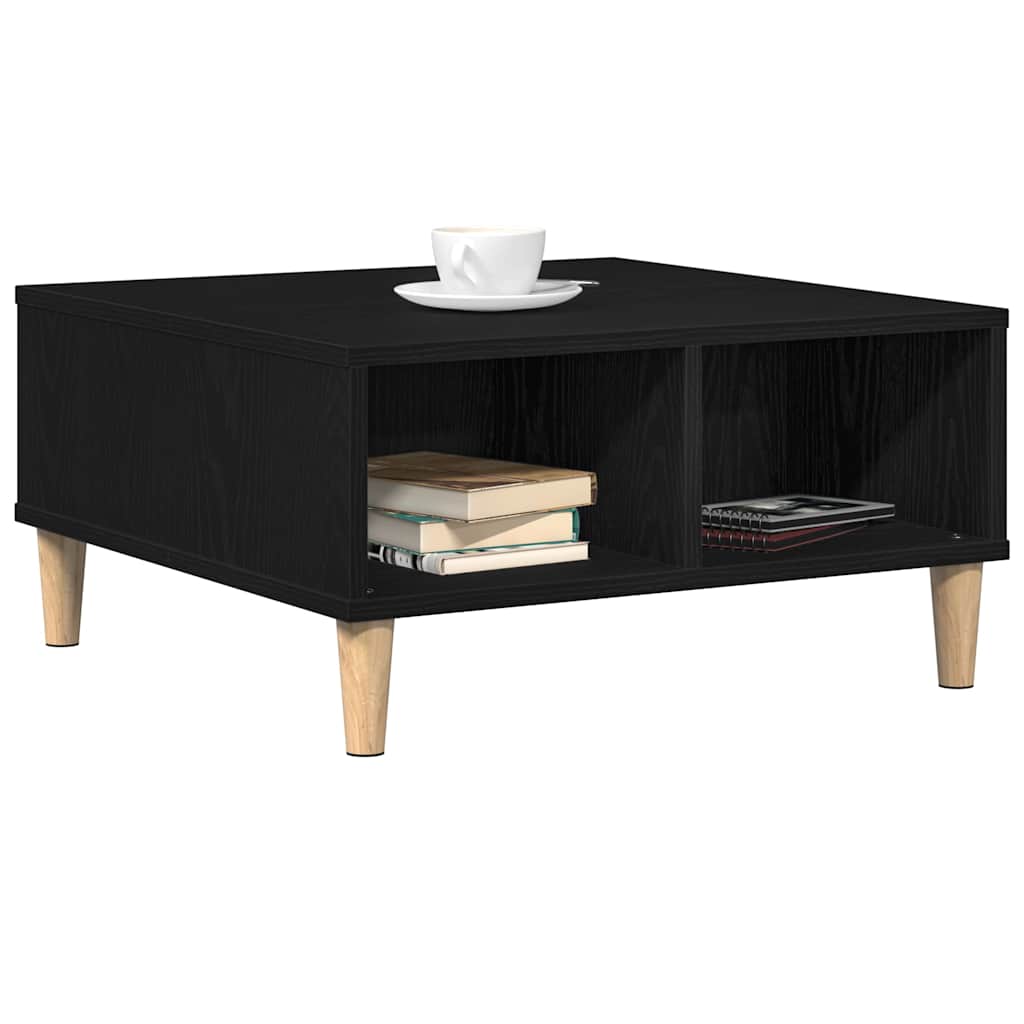Kaffebord Svart Eik 60 X 60 X 30 Cm Konstruert Tre