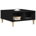 Kaffebord Svart Eik 60 X 60 X 30 Cm Konstruert Tre