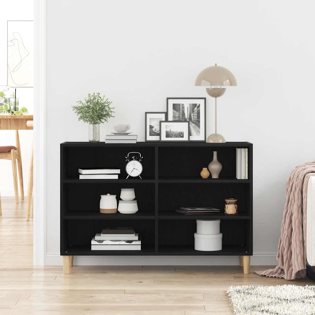Serviesskap Svart Eik 103,5 X 35 X 70 Cm Konstruert Tre