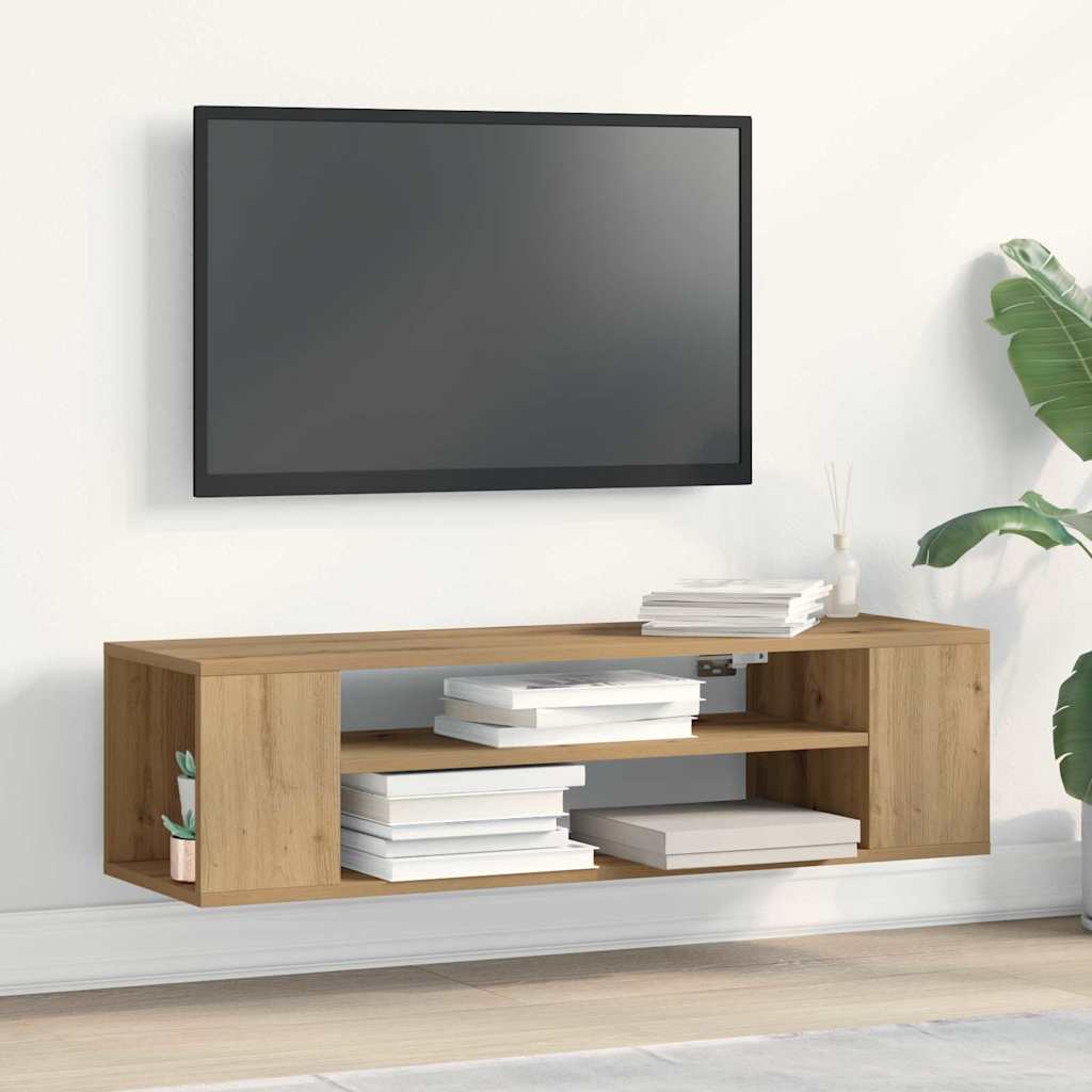 Tv-Skap Artisian Oak 100 X 30 X 26,5 Cm Konstruert Tre
