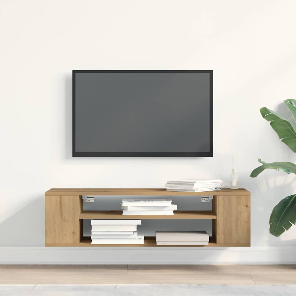 Tv-Skap Artisian Oak 100 X 30 X 26,5 Cm Konstruert Tre