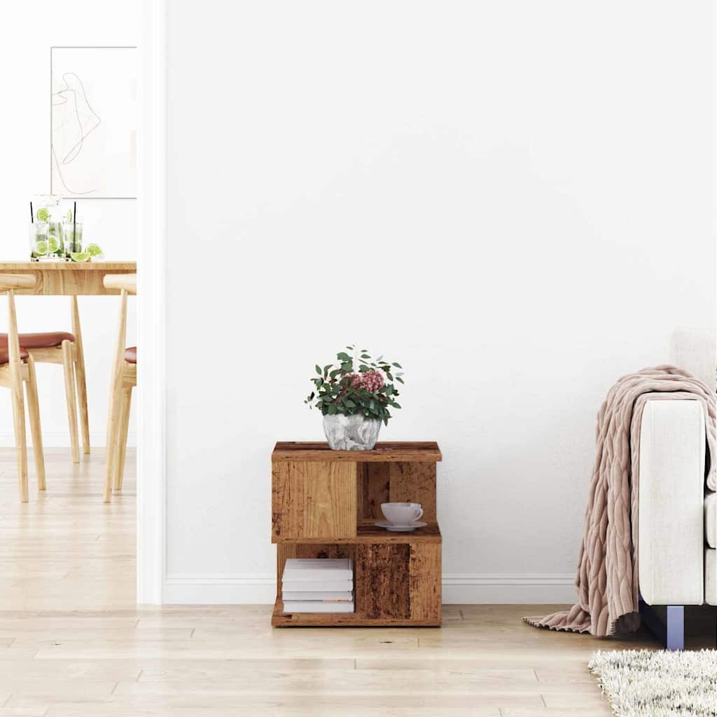 Sidetabell Gammelt Tre 40 X 40 X 40 Cm Konstruert Tre