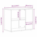 Serviesskap Med Skuff Svart Eik 60 X 30 X 50 Cm Konstruert Tre