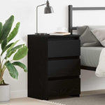 Nattbordskap Svart Eik 40 X 35 X 62,5 Cm Konstruert Tre