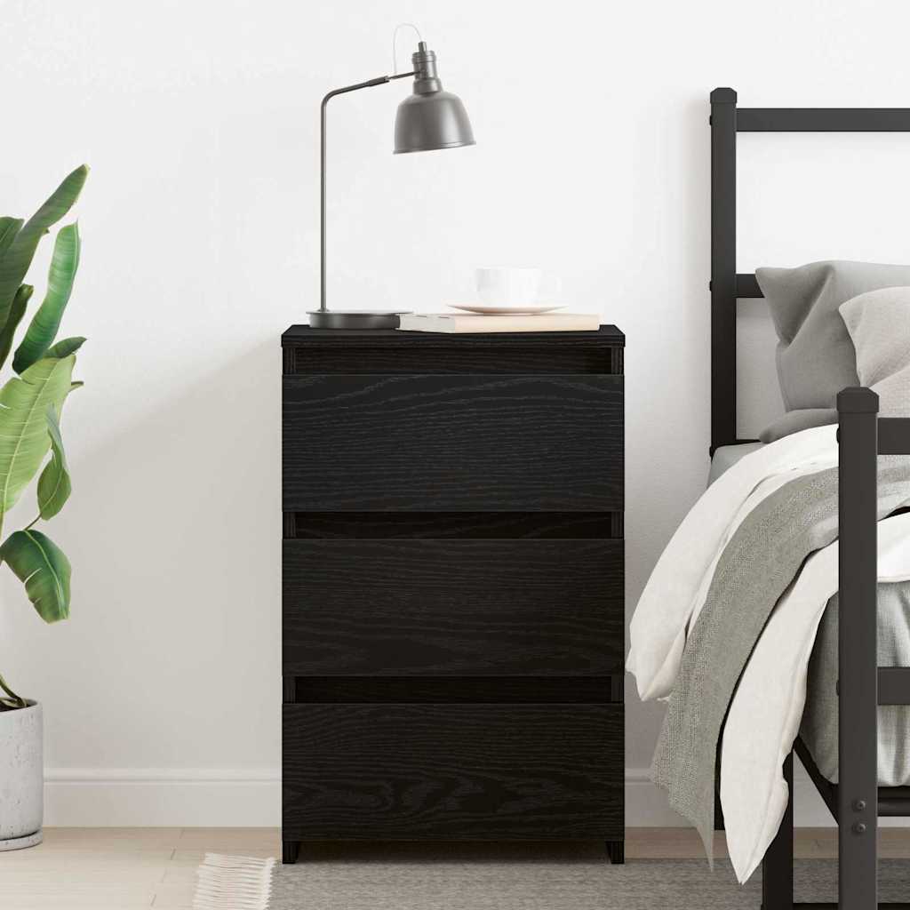 Nattbordskap Svart Eik 40 X 35 X 62,5 Cm Konstruert Tre