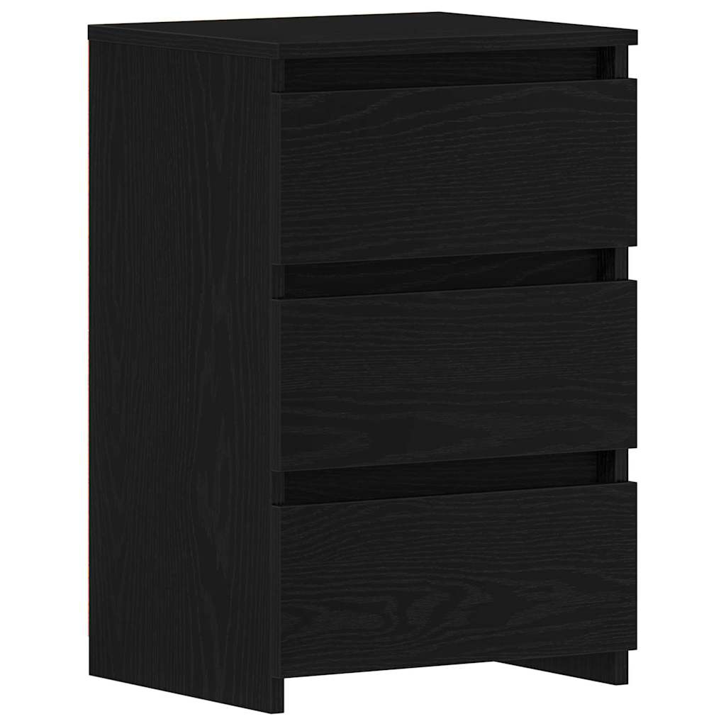 Nattbordskap Svart Eik 40 X 35 X 62,5 Cm Konstruert Tre