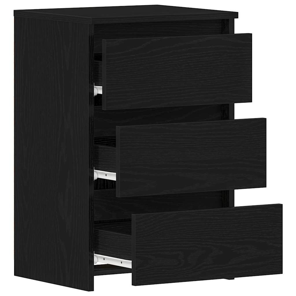 Nattbordskap Svart Eik 40 X 35 X 62,5 Cm Konstruert Tre