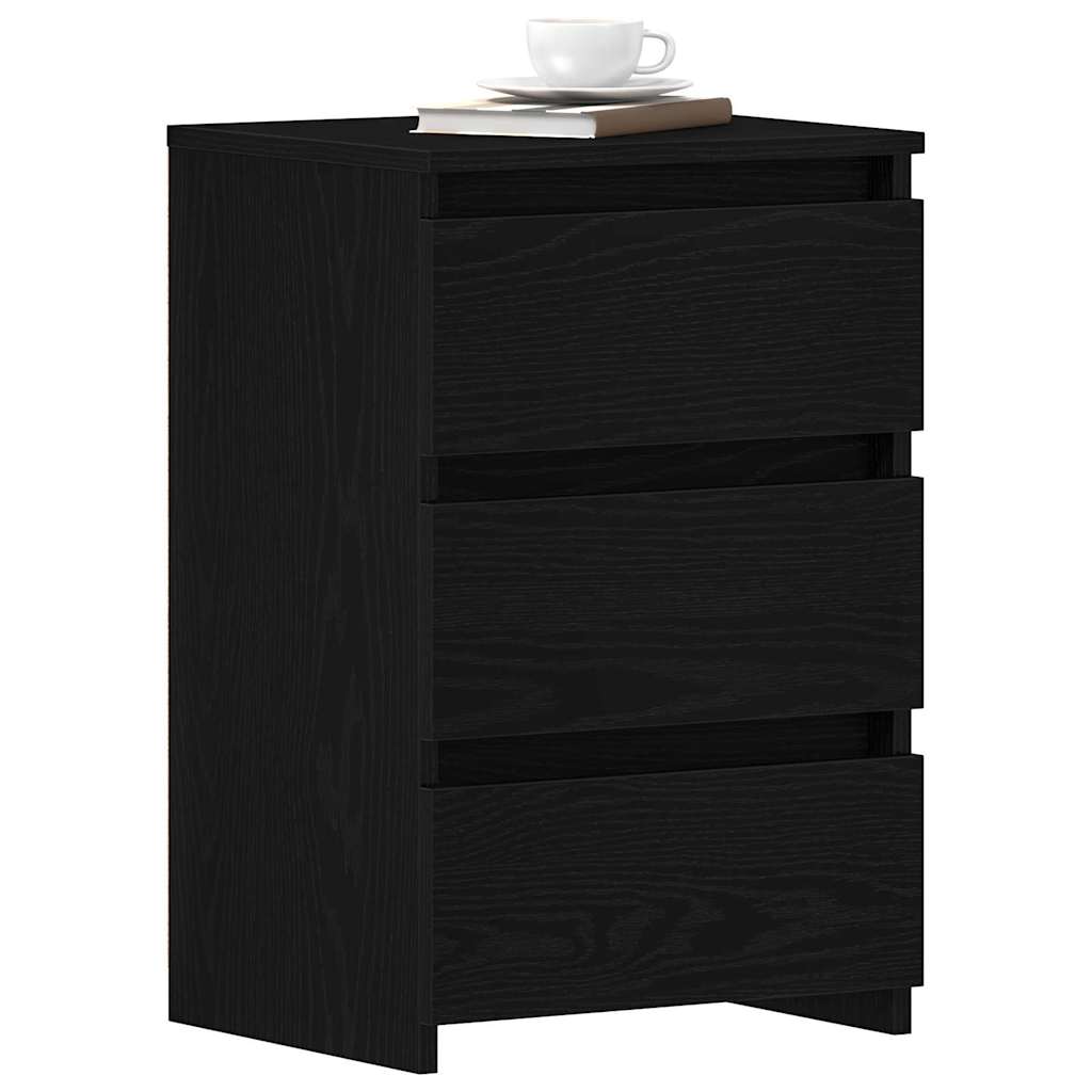 Nattbordskap Svart Eik 40 X 35 X 62,5 Cm Konstruert Tre