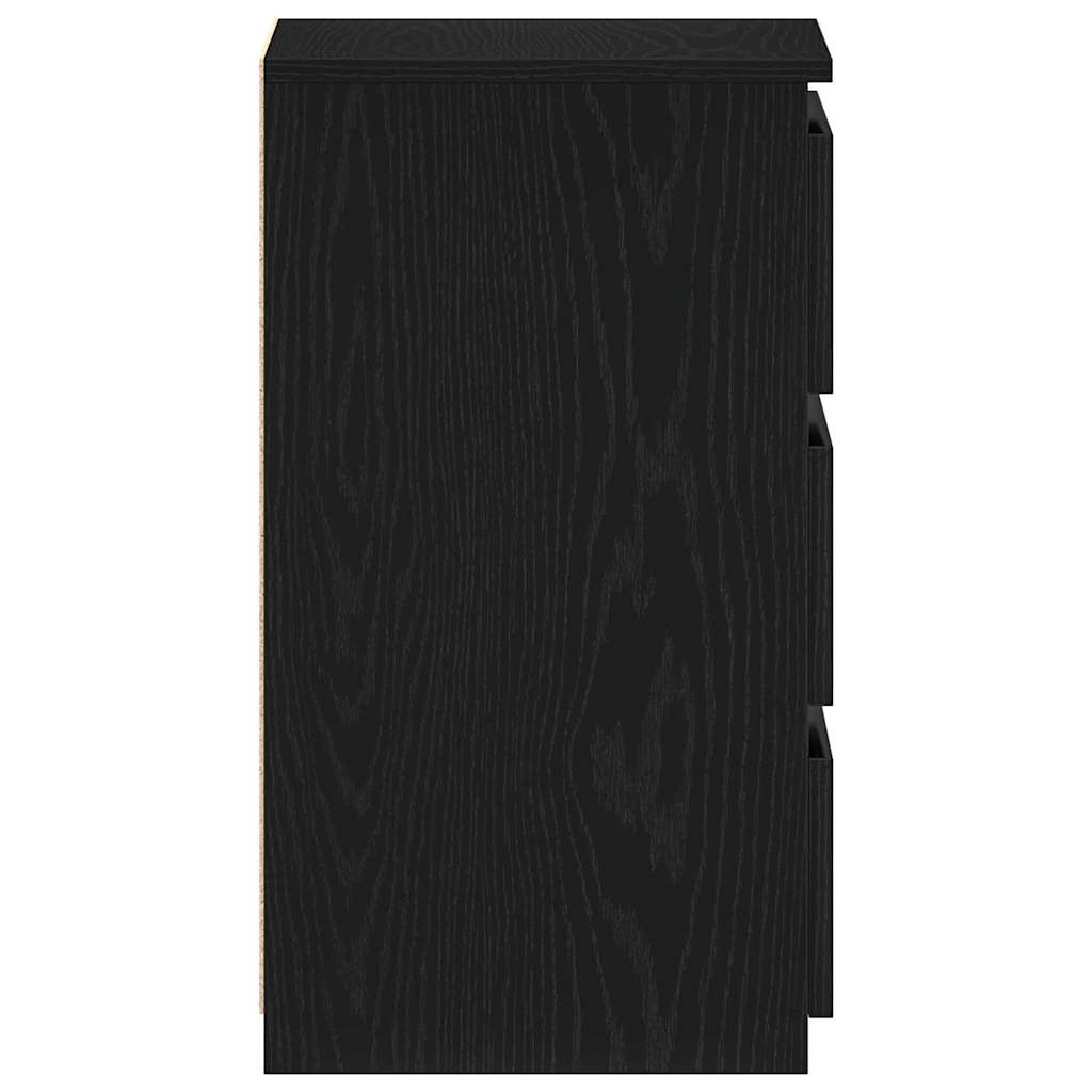 Nattbordskap Svart Eik 40 X 35 X 62,5 Cm Konstruert Tre