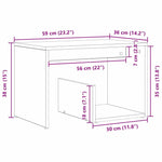 Sidetabell Svart Eik 59 X 36 X 38 Cm Konstruert Tre