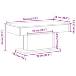 Kaffebord Svart Eik 96 X 50 X 45 Cm Konstruert Tre