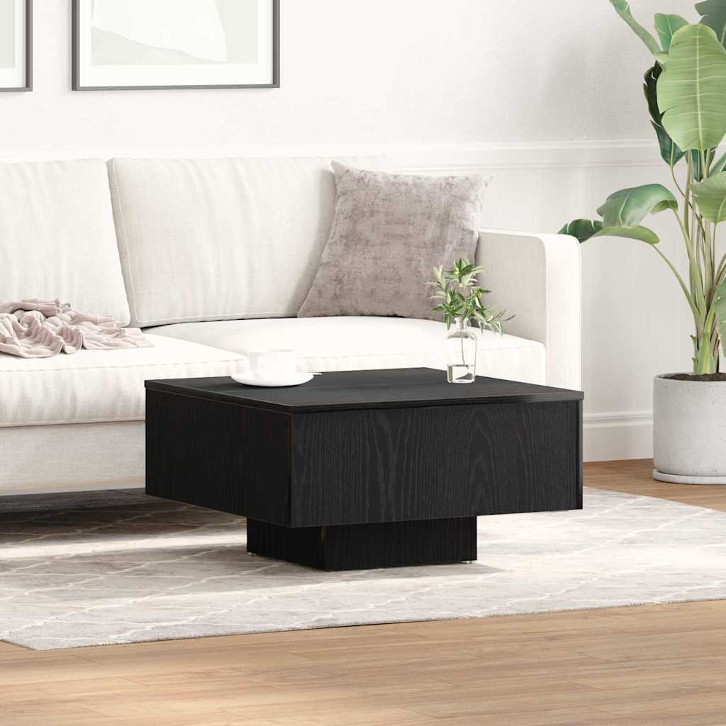 Kaffebord Svart Eik 60 X 60 X 31,5 Cm Konstruert Tre