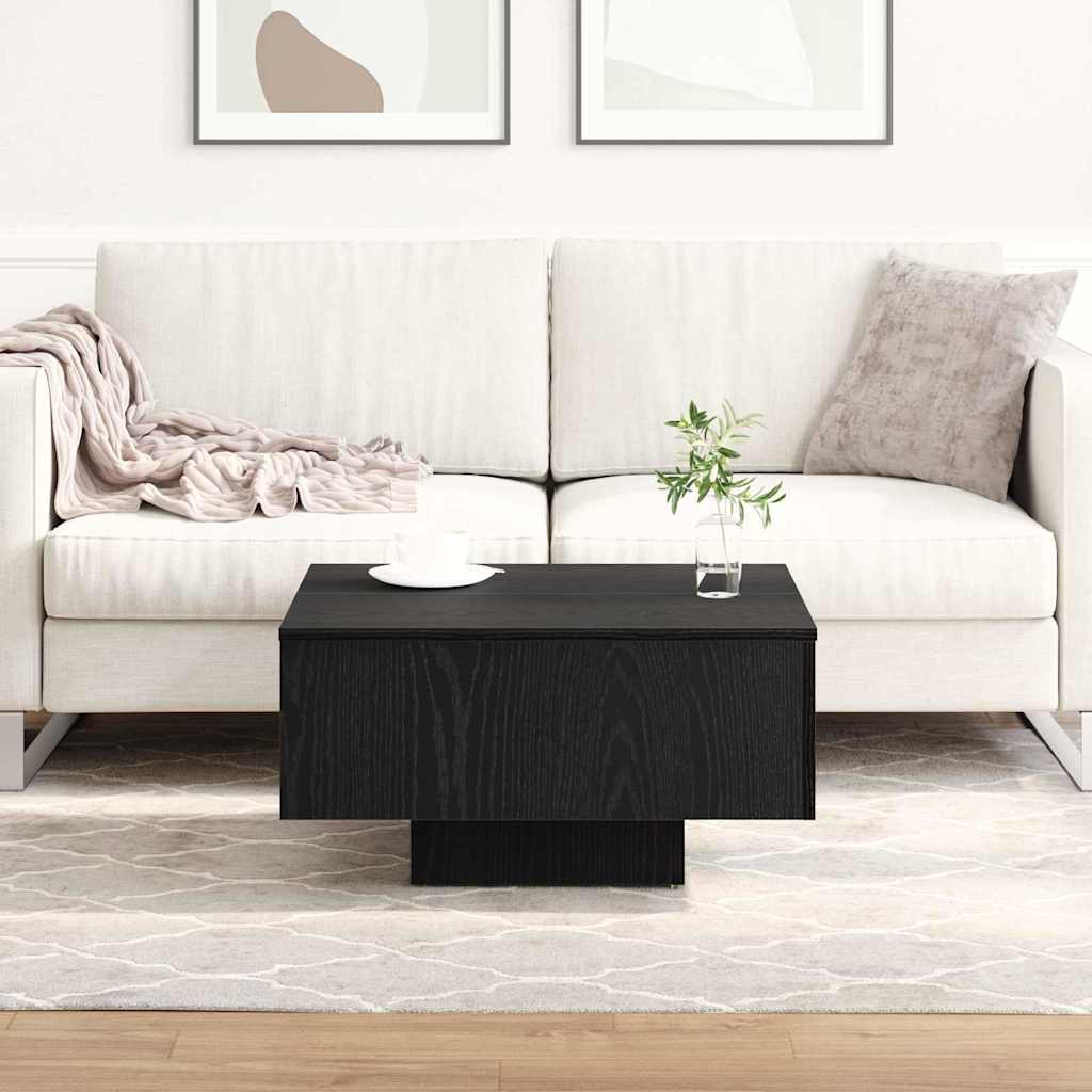 Kaffebord Svart Eik 60 X 60 X 31,5 Cm Konstruert Tre
