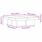 Kaffebord Svart Eik 90 X 90 X 28 Cm Konstruert Tre