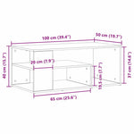 Kaffebord Svart Eik 100 X 50 X 40 Cm Konstruert Tre