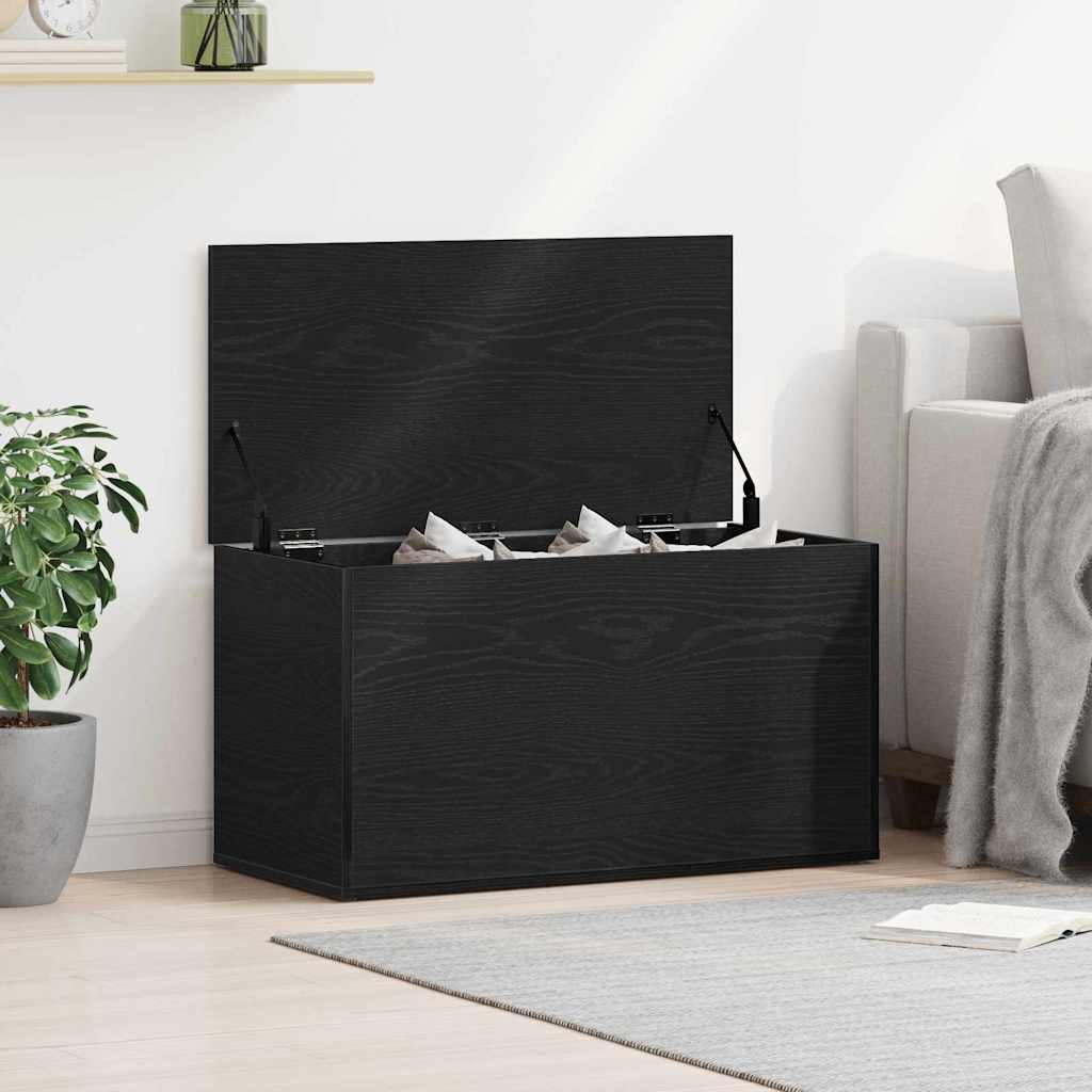 Lagringsboks Svart Eik 84 X 42 X 46 Cm Konstruert Tre