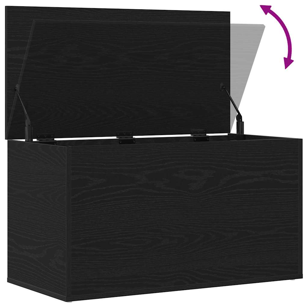 Lagringsboks Svart Eik 84 X 42 X 46 Cm Konstruert Tre