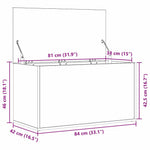Lagringsboks Svart Eik 84 X 42 X 46 Cm Konstruert Tre