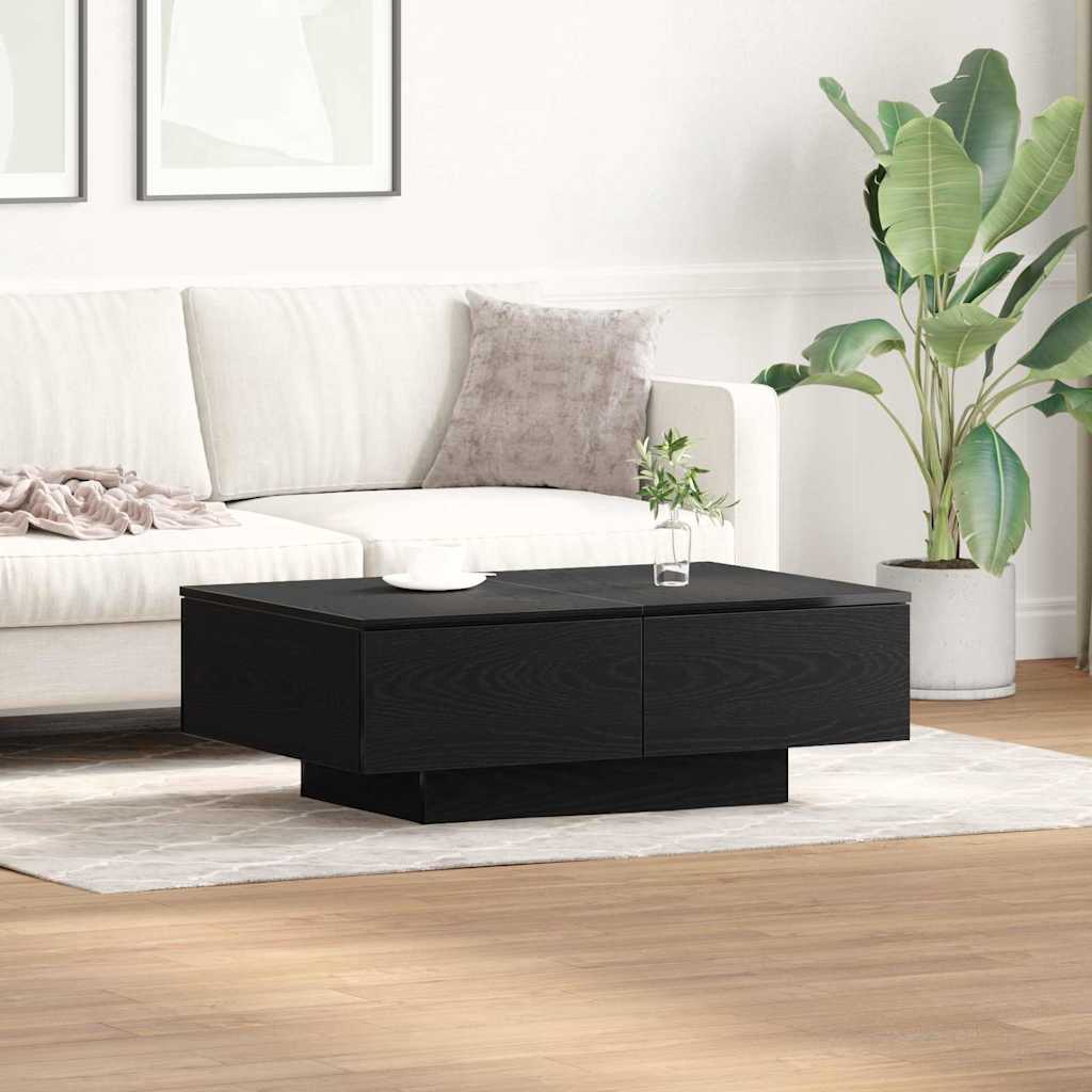 Kaffebord Svart Eik 90 X 60 X 31 Cm Konstruert Tre