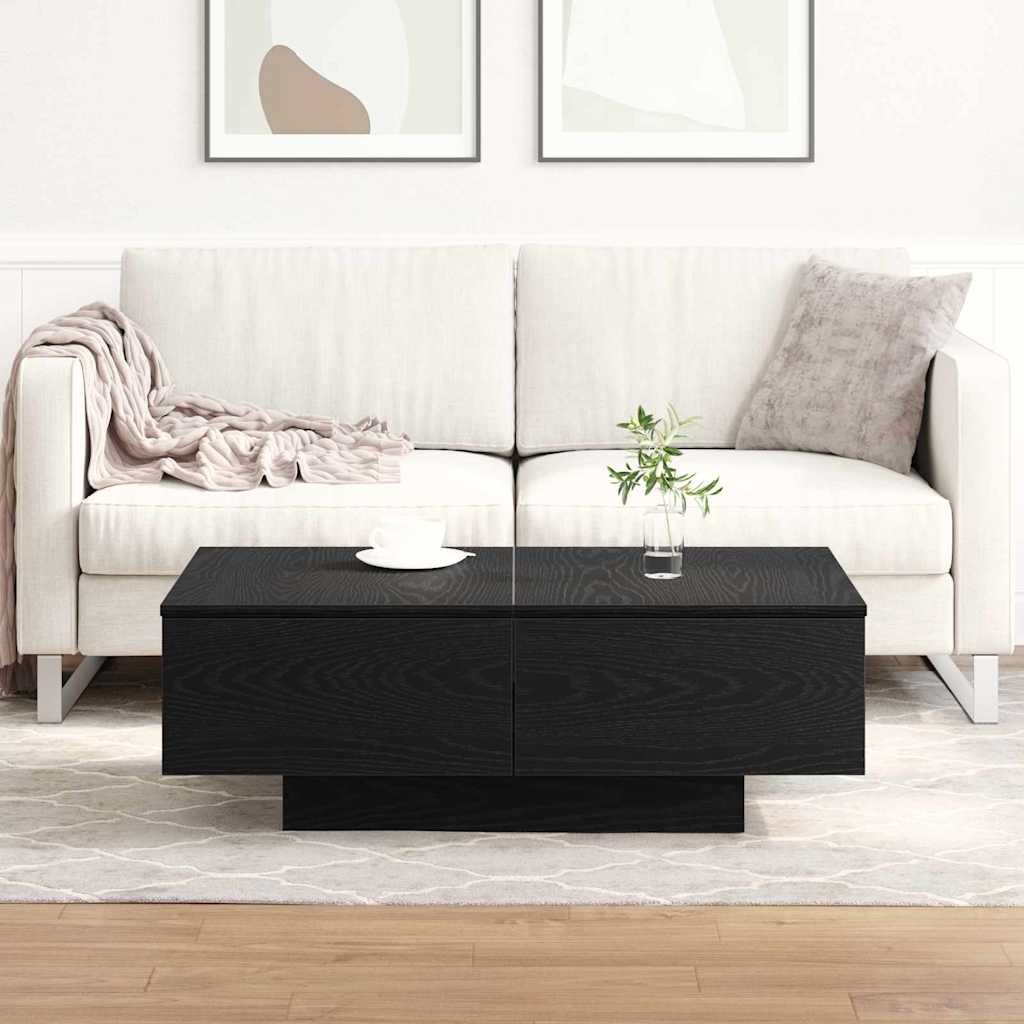 Kaffebord Svart Eik 90 X 60 X 31 Cm Konstruert Tre