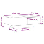 Kaffebord Svart Eik 90 X 60 X 31 Cm Konstruert Tre