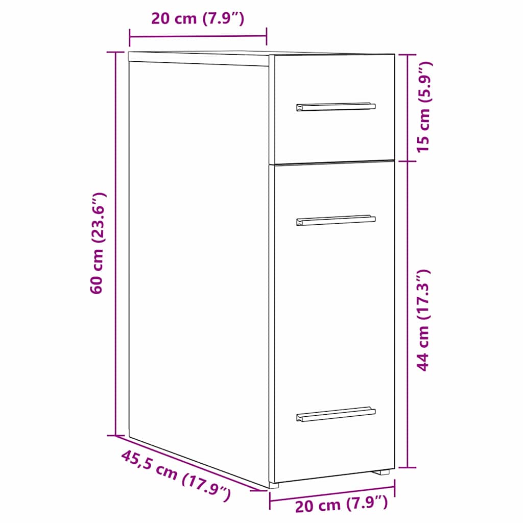 Apoteker Skap Artisan Eik 20 X 45,5 X 60 Cm Konstruert Tre