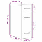 Apoteker Skap Svart Eik 20 X 45,5 X 60 Cm Konstruert Tre