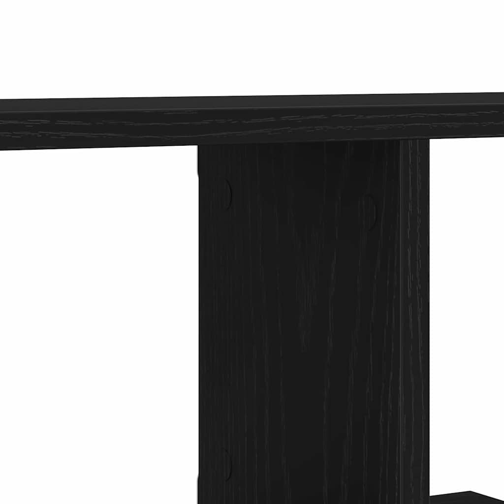 Veggmontert Tv-Hylle Svart Eik 125 X 18 X 23 Cm Konstruert Tre