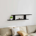 Veggmontert Tv-Hylle Svart Eik 125 X 18 X 23 Cm Konstruert Tre