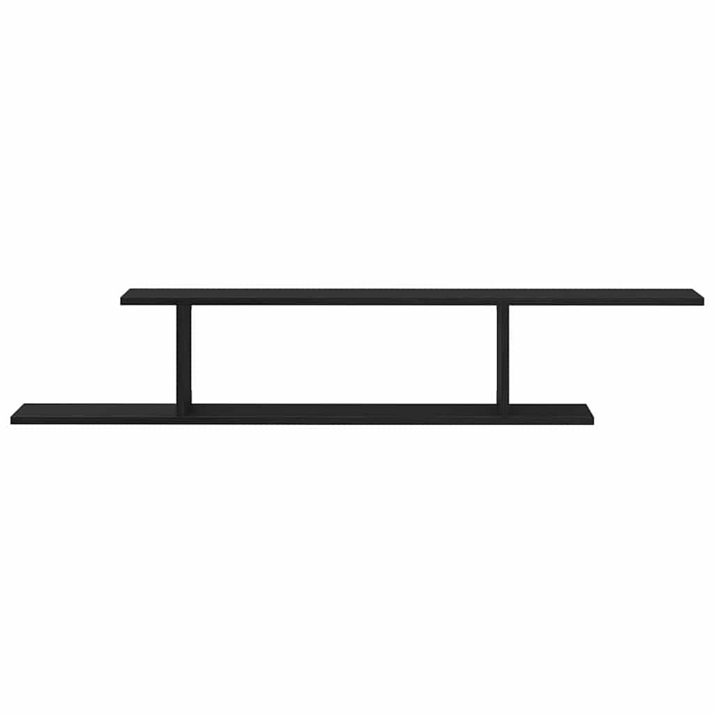 Veggmontert Tv-Hylle Svart Eik 125 X 18 X 23 Cm Konstruert Tre