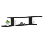 Veggmontert Tv-Hylle Svart Eik 125 X 18 X 23 Cm Konstruert Tre