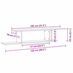 Veggmontert Tv-Hylle Svart Eik 125 X 18 X 23 Cm Konstruert Tre