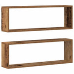 Vegghyller 2 Pcs Gammelt Tre 80 X 15 X 26 Cm Konstruert Tre