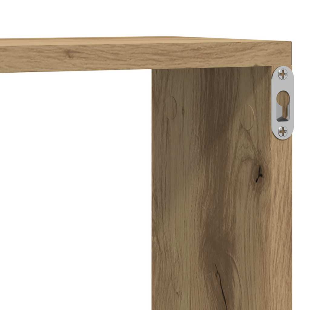 Vegghyller 2 Pcs Kunstnerisk Eik 80 X 15 X 26 Cm Konstruert Tre