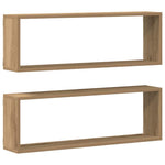Vegghyller 2 Pcs Kunstnerisk Eik 80 X 15 X 26 Cm Konstruert Tre