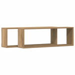 Vegghyller 2 Pcs Kunstnerisk Eik 80 X 15 X 26 Cm Konstruert Tre
