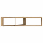 Vegghyller 2 Pcs Kunstnerisk Eik 80 X 15 X 26 Cm Konstruert Tre