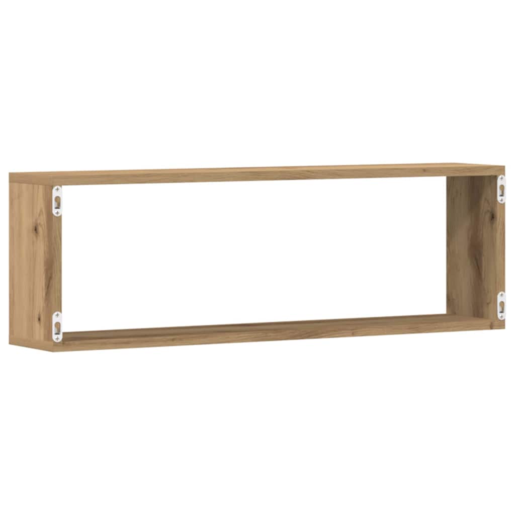 Vegghyller 2 Pcs Kunstnerisk Eik 80 X 15 X 26 Cm Konstruert Tre