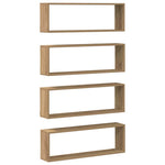 Vegghyller 4 Pcs Kunstnerisk Eik 80 X 15 X 26 Cm Konstruert Tre