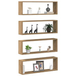 Vegghyller 4 Pcs Kunstnerisk Eik 80 X 15 X 26 Cm Konstruert Tre