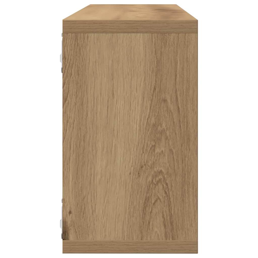 Vegghyller 4 Pcs Kunstnerisk Eik 80 X 15 X 26 Cm Konstruert Tre