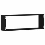 Vegghyller 2 Pcs Svart Eik 80 X 15 X 26 Cm Konstruert Tre
