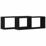 Vegghyller 2 Pcs Svart Eik 60 X 15 X 23 Cm Konstruert Tre